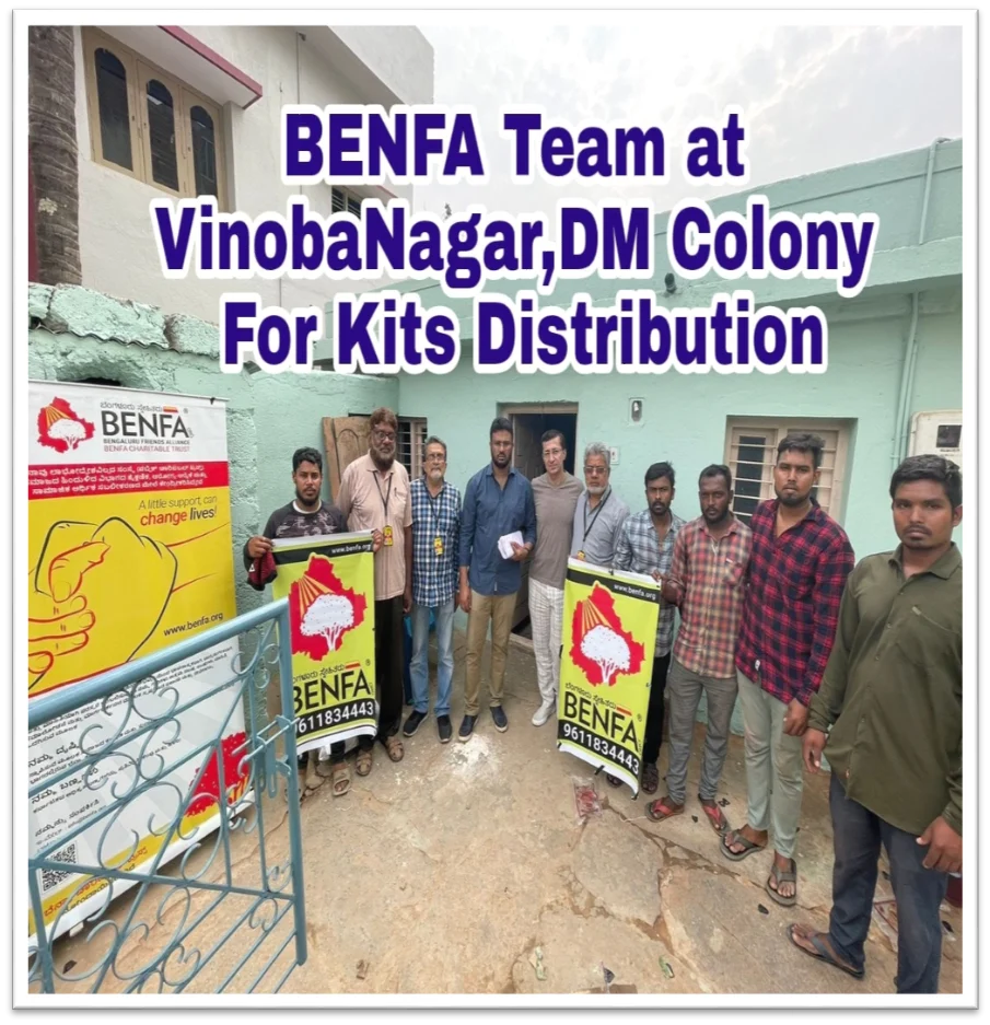Ration-kit distribution in Vinobha Nagar