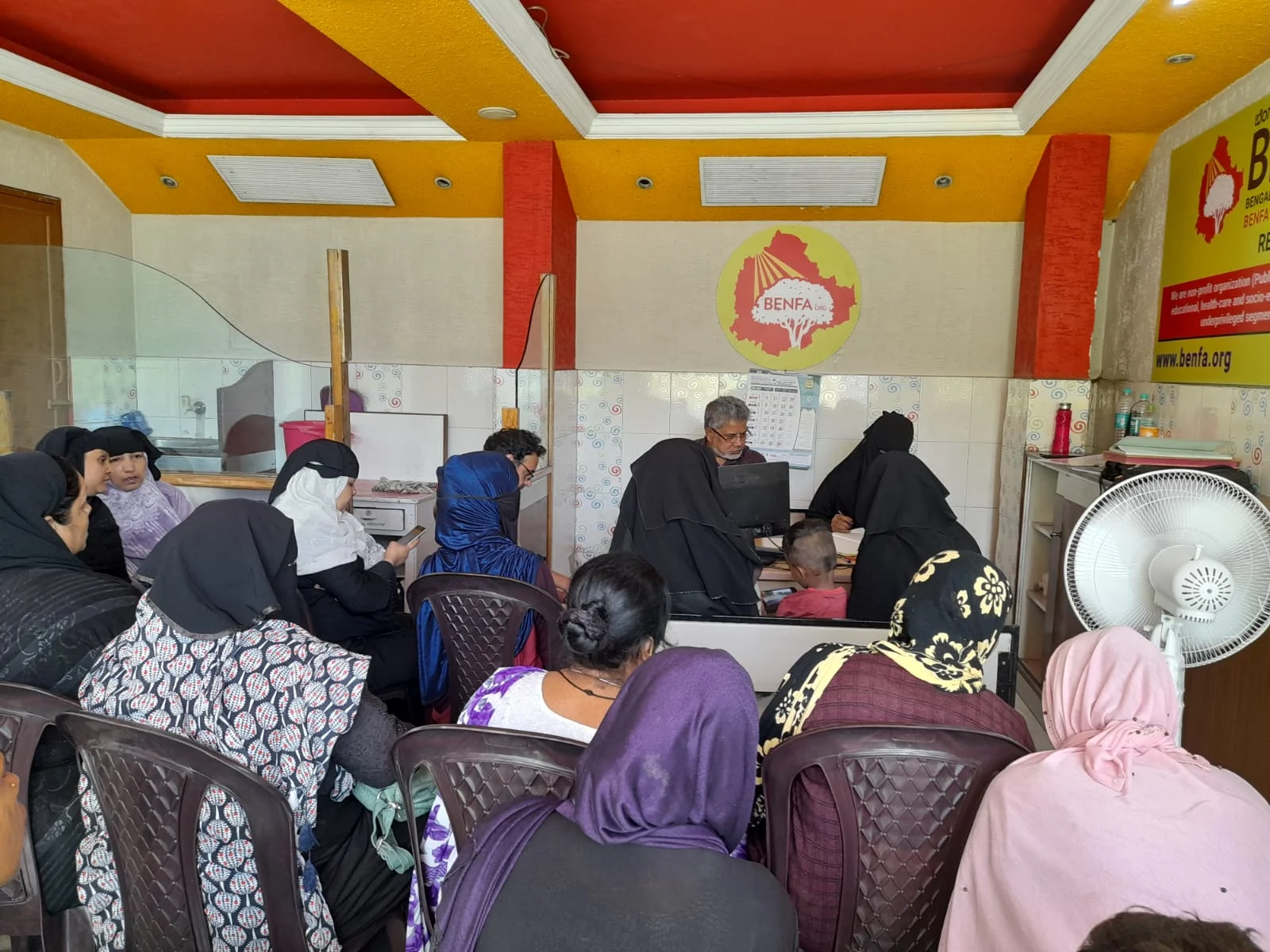 A gathering at the BENFA centre