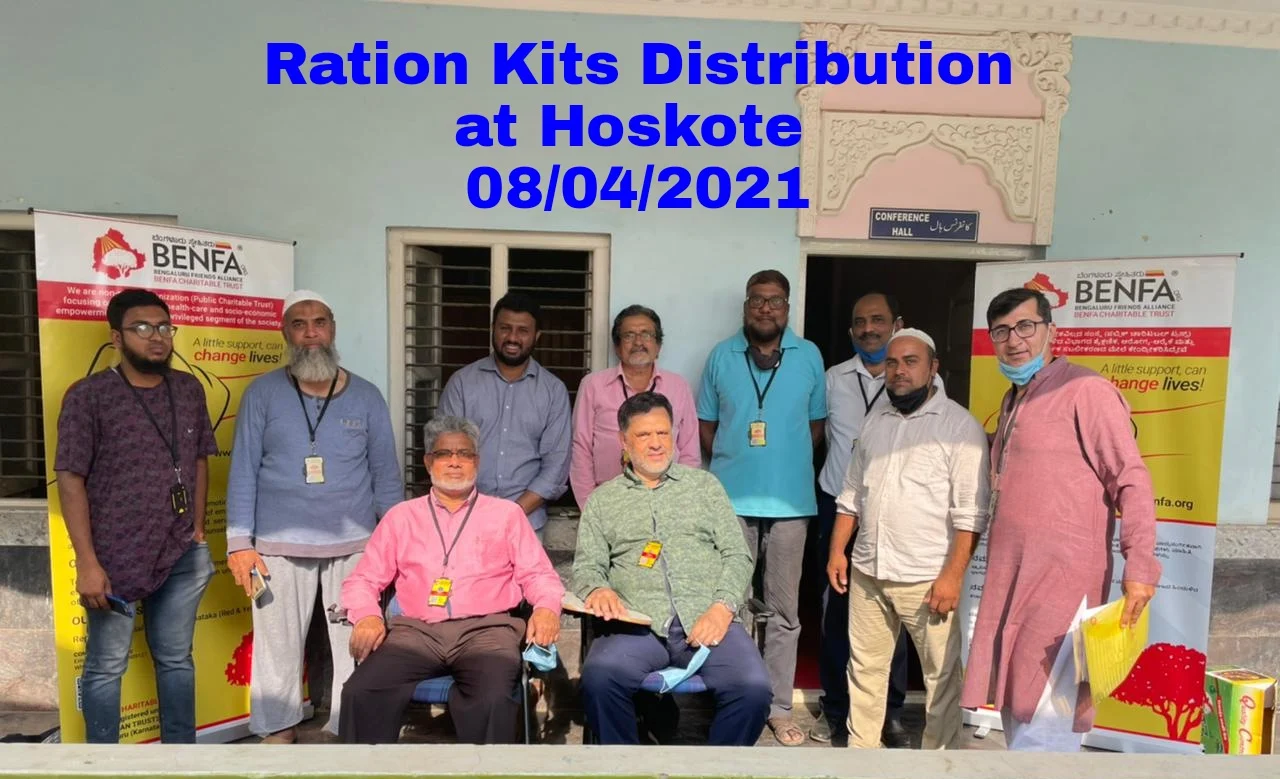 BENFA volunteers at a ration-kit distribution